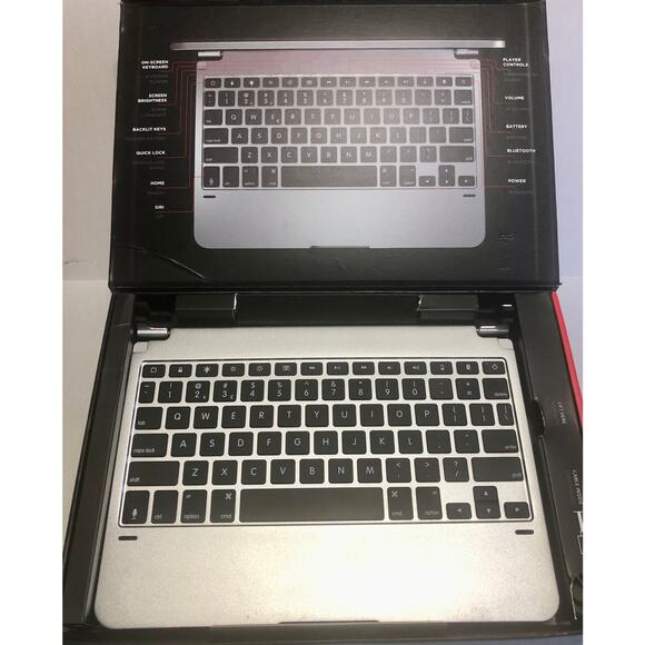 Brydge 11 Pro Wireless Bluetooth Backlit Case Keyboard IPad Pro 11" Inch Silver - Picture 6 of 14
